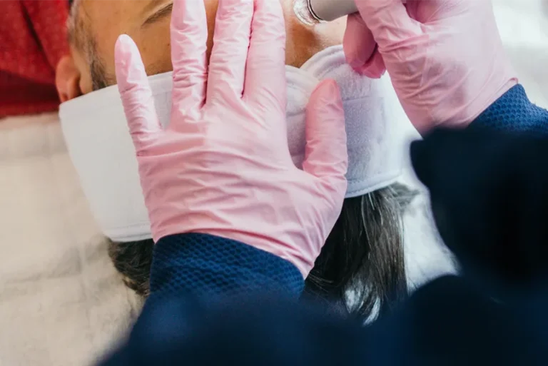 a man getting a hydra facial.